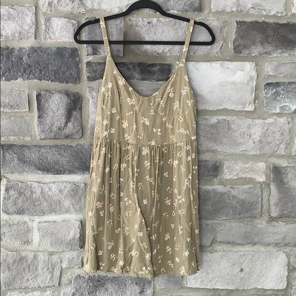 Taupe green summer dress - Picture 1 of 5